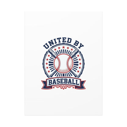 United by Baseball Canvas | Patriotic Baseball Graphic, Red White Blue Wall Art