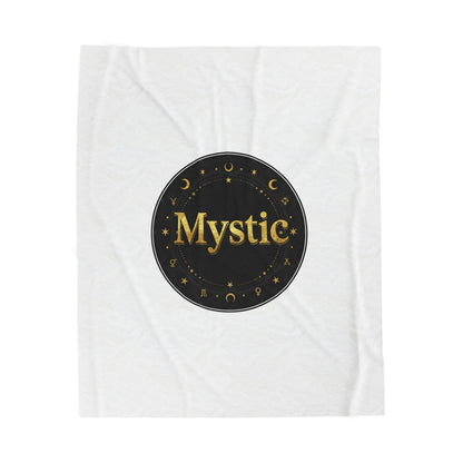 Mystic Circle, Velveteen Plush Blanket | Tarot & Occult Typography