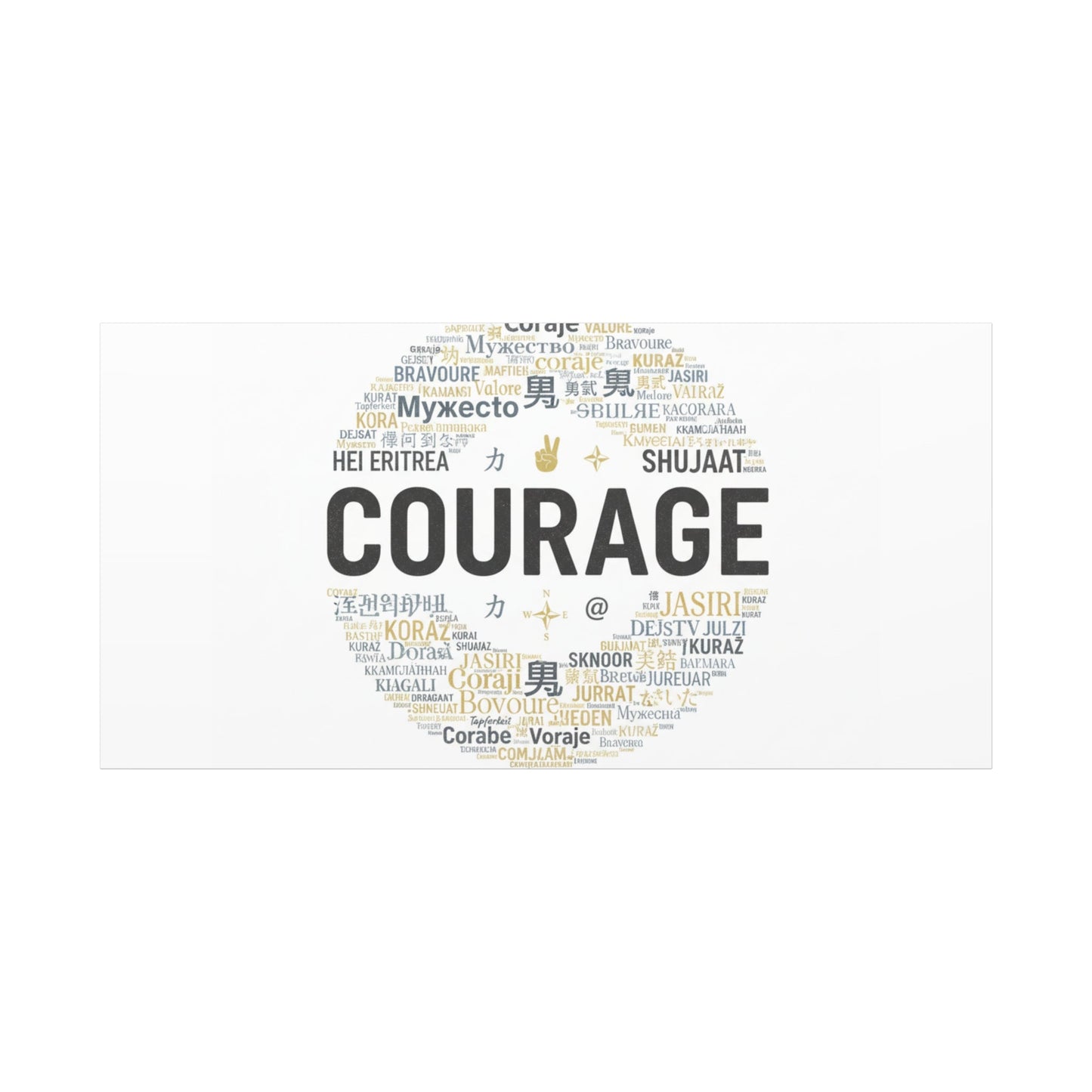 Courage Word Cloud Canvas | Fresh-Start Minimalism art print