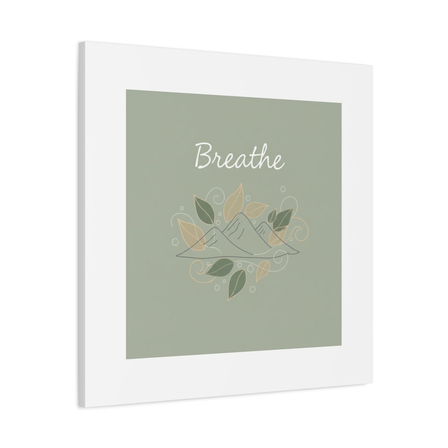 Breathe Mountain Line Canvas | Nature Symbols, Minimal Forest Wall Art