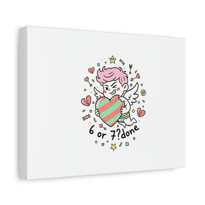 Weird Cupid heart illustration Canvas | Weird Valentine, quirky chaotic love