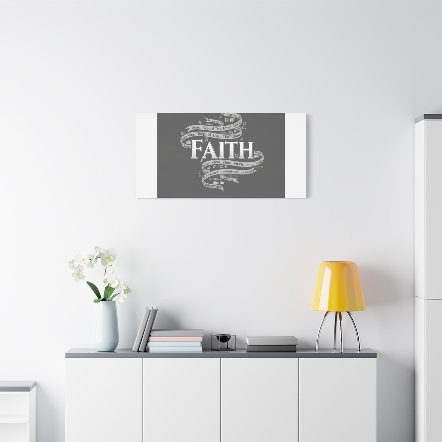handwritten faith ribbon Canvas | sketch aesthetic, doodle design