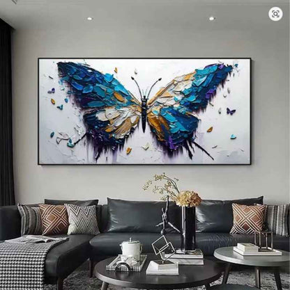 Handmade Oil Painting Canvas Wall Art Decoration Animal Abstract Texture Butterfly For Home Living Room Decor Rolled Frameless Unstretched Painting