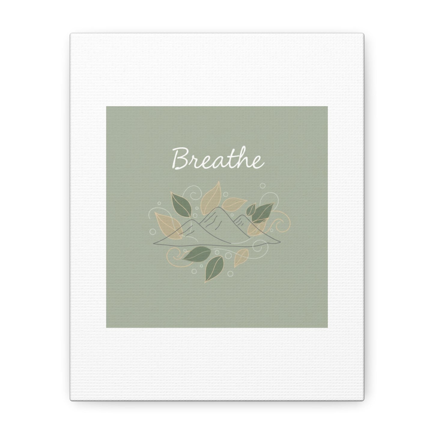 Breathe Mountain Line Canvas | Nature Symbols, Minimal Forest Wall Art