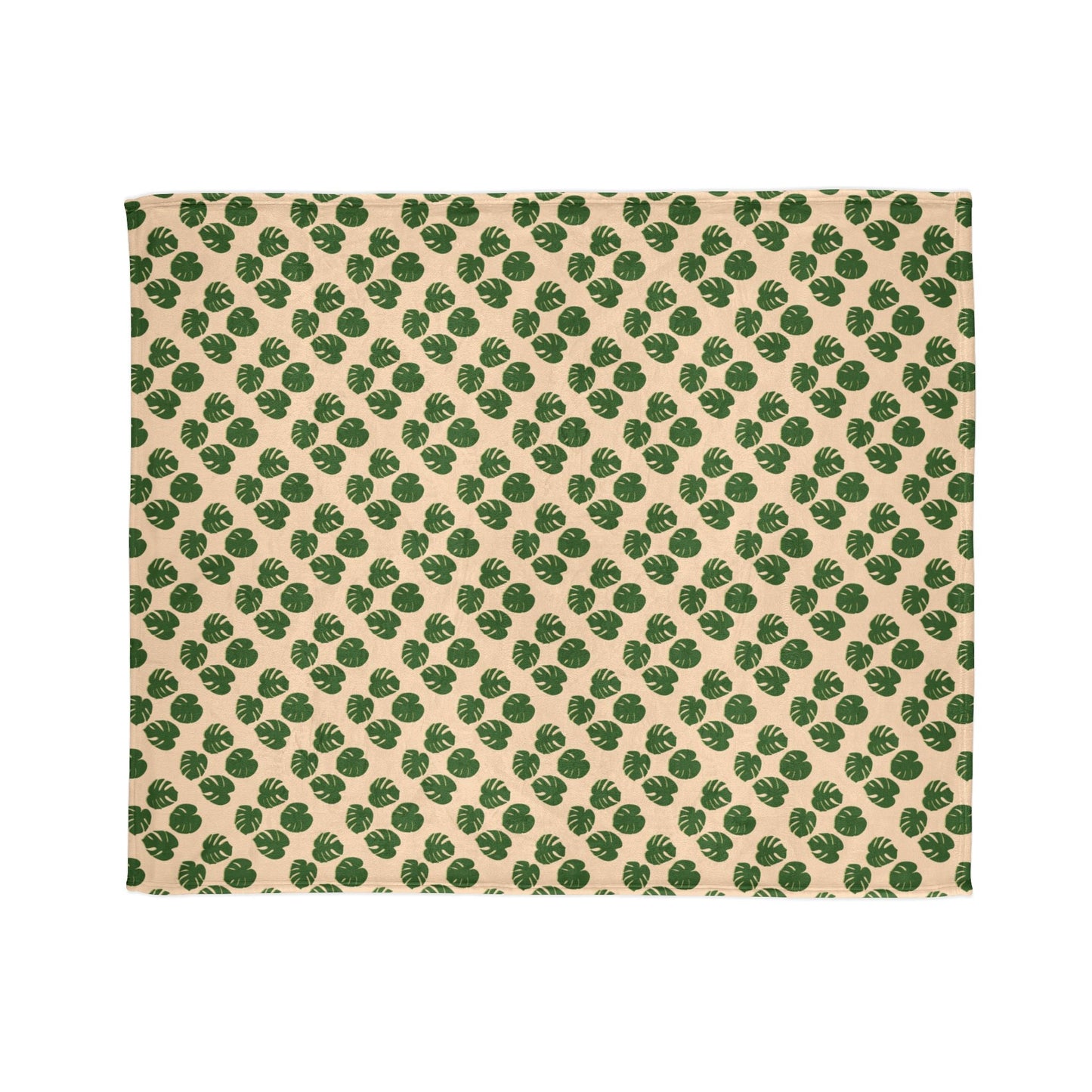 Monstera Pattern Cozy Fleece Throw Blanket