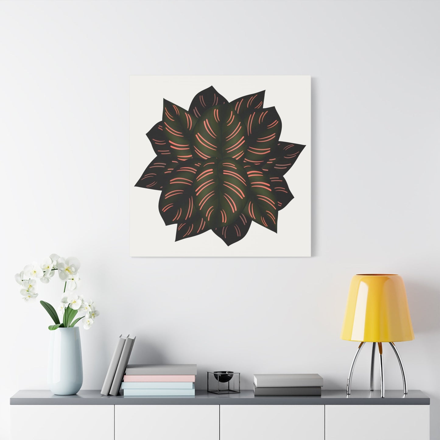 Calathea Pinstripe Canvas Print – Botanical Wall Art