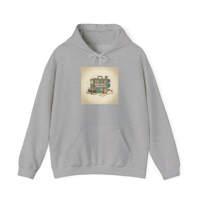 Vintage Passport Stamp Travel Hoodie | retro travel, wanderlust design