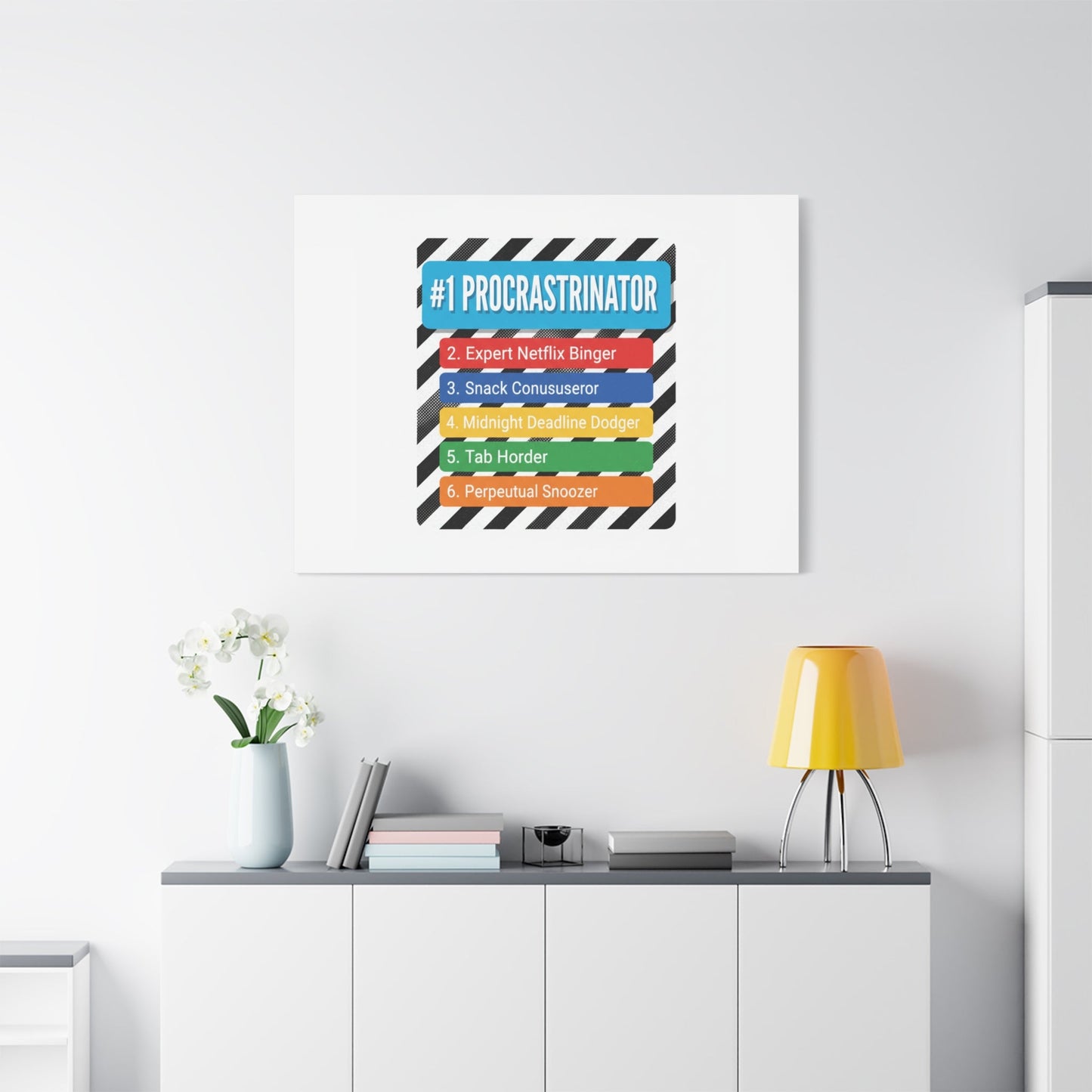 #1 Procrastinator Canvas, Rank-Style List Poster | Top-List Ranking Obsession