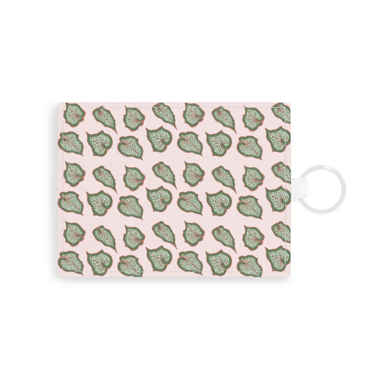Begonia Pattern Card Holder – Vegan Leather Slim Wallet