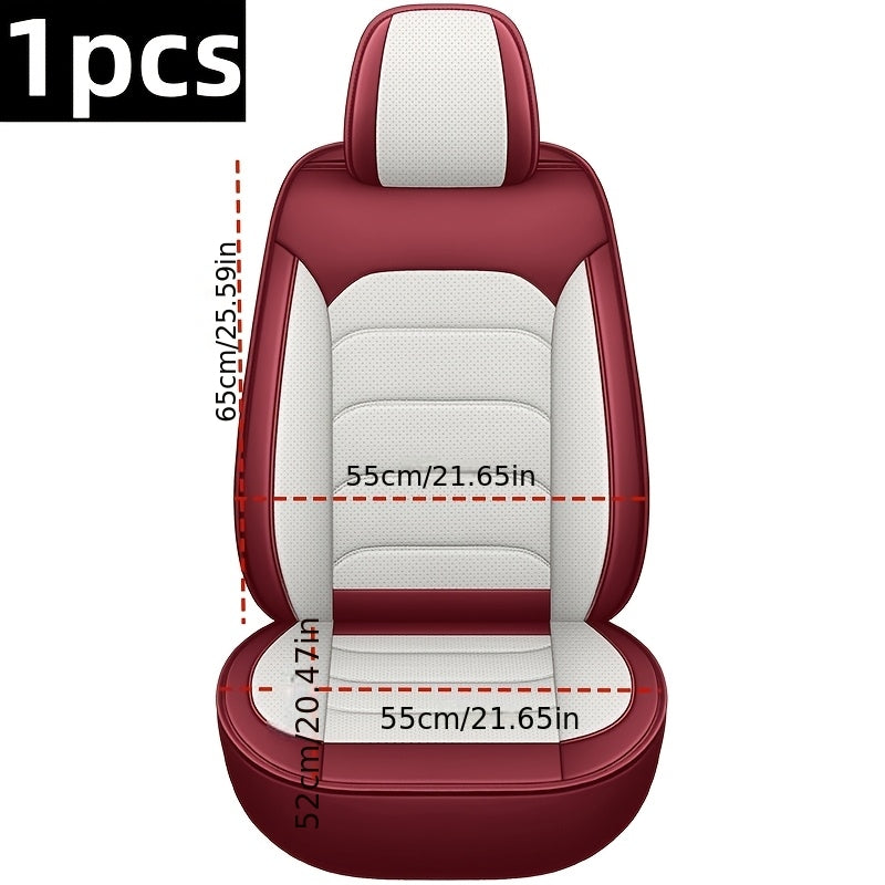 1pc and 2pcs Luxury Faux Leather Car Front Seat Covers | Universal Fit, Independent Seat Design for Main Driver/Co-driver, All-inclusive Sports Car Seat, Suitable for Cars, SUVs, and Pickup Trucks