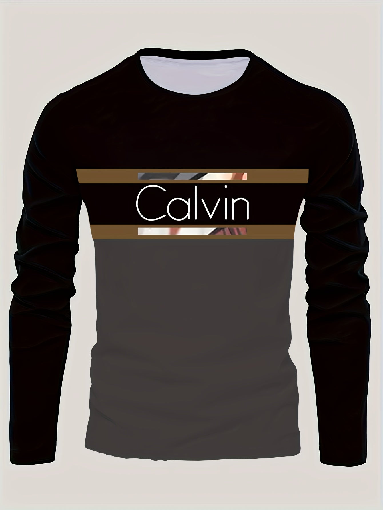 Men'S 3D Digital Printing Crew Neck Long-sleeved T-shirt | Casual Style, Slight Stretch Fabric, All Over Print, Regular Fit, Ideal for Fall/Winter, Perfect Gift for Family and Friends