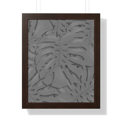 Grey Monstera Framed Print – Botanical Wall Art