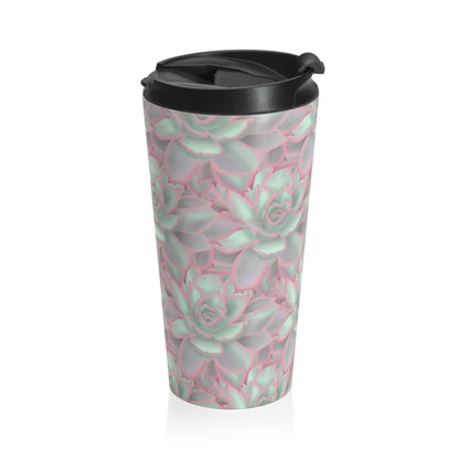 Echeveria Violet Queen Succulent 15 oz Vacuum Insulated Stainless Steel Travel Tumbler