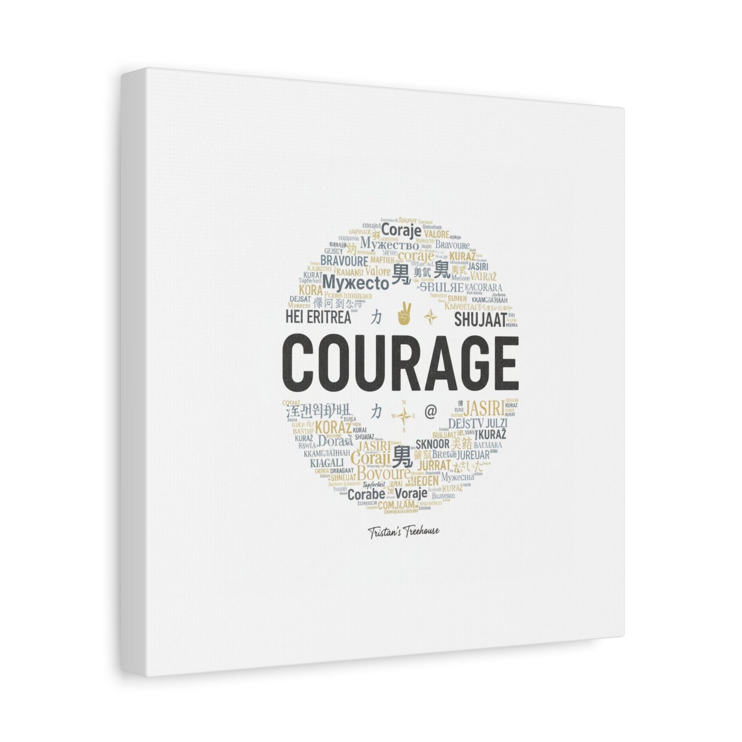 Courage Word Cloud Canvas | Fresh-Start Minimalism art print