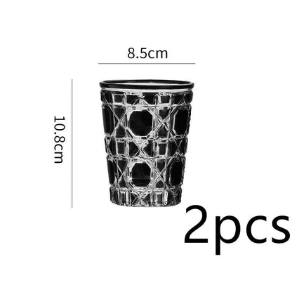Creative Light Luxury Color Checkered Whisky Cup