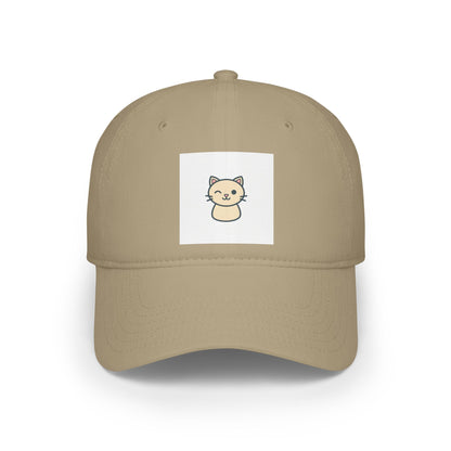 Cute Cat Patch Baseball Cap — Minimalist Kitten Embroidered Hat