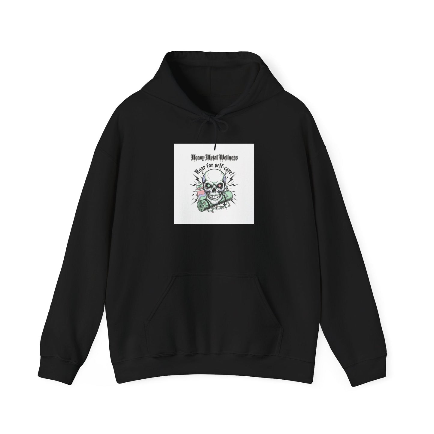 Heavy Metal Wellness Skull Hoodie | metal font shirt, gothic wellness quote