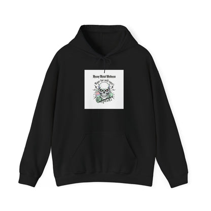 Heavy Metal Wellness Skull Hoodie | metal font shirt, gothic wellness quote
