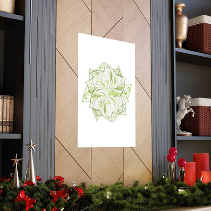 Snow Queen Pothos Botanical Print – Unframed Wall Art