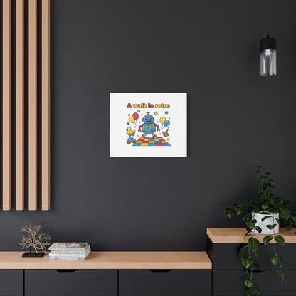 Retro Toy Robot Canvas | Throwback Kid, Primary Color Nostalgia