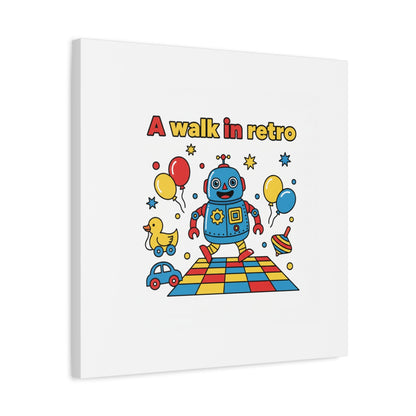 Retro Toy Robot Canvas | Throwback Kid, Primary Color Nostalgia