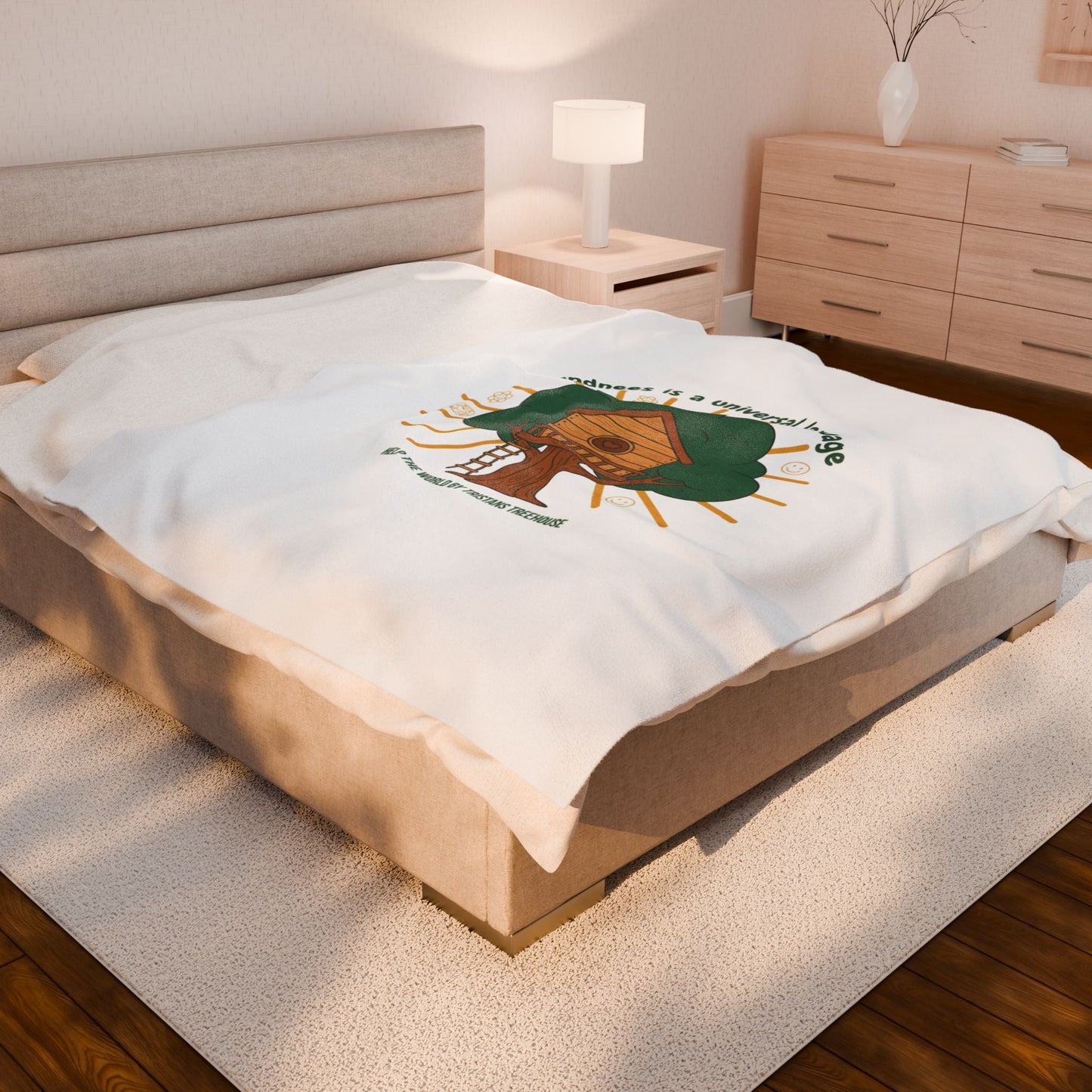 Kindness Is a Universal Language Plush Blanket | eco humor, sustainable living