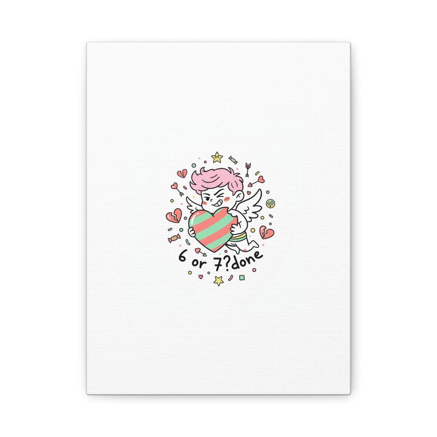 Weird Cupid heart illustration Canvas | Weird Valentine, quirky chaotic love