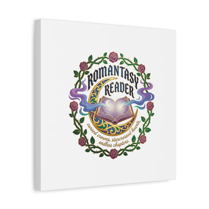 Romantasy Reader Canvas Print | enchanted bookish celestial gothic
