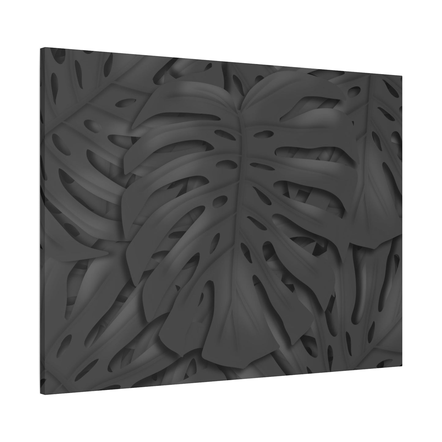 Charcoal Monstera Canvas Print – Botanical Wall Art