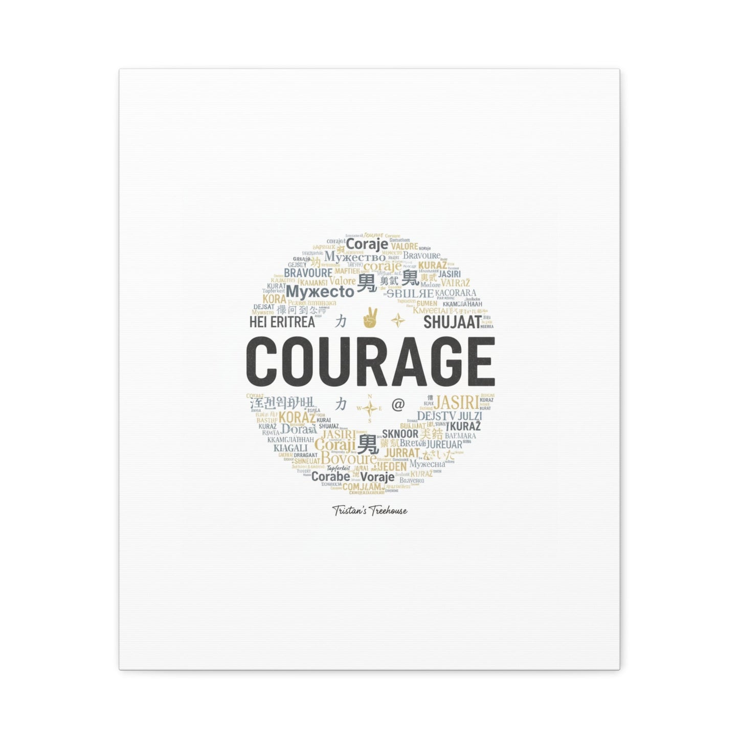 Courage Word Cloud Canvas | Fresh-Start Minimalism art print