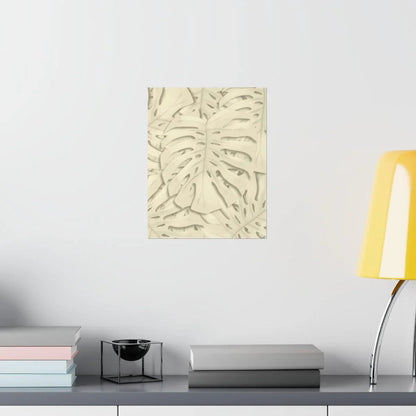 Beige Monstera Botanical Print – Unframed Wall Art