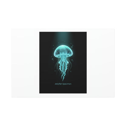 Bioluminescent Jellyfish Art Canvas | Deep Sea Aesthetic, Neon Glow