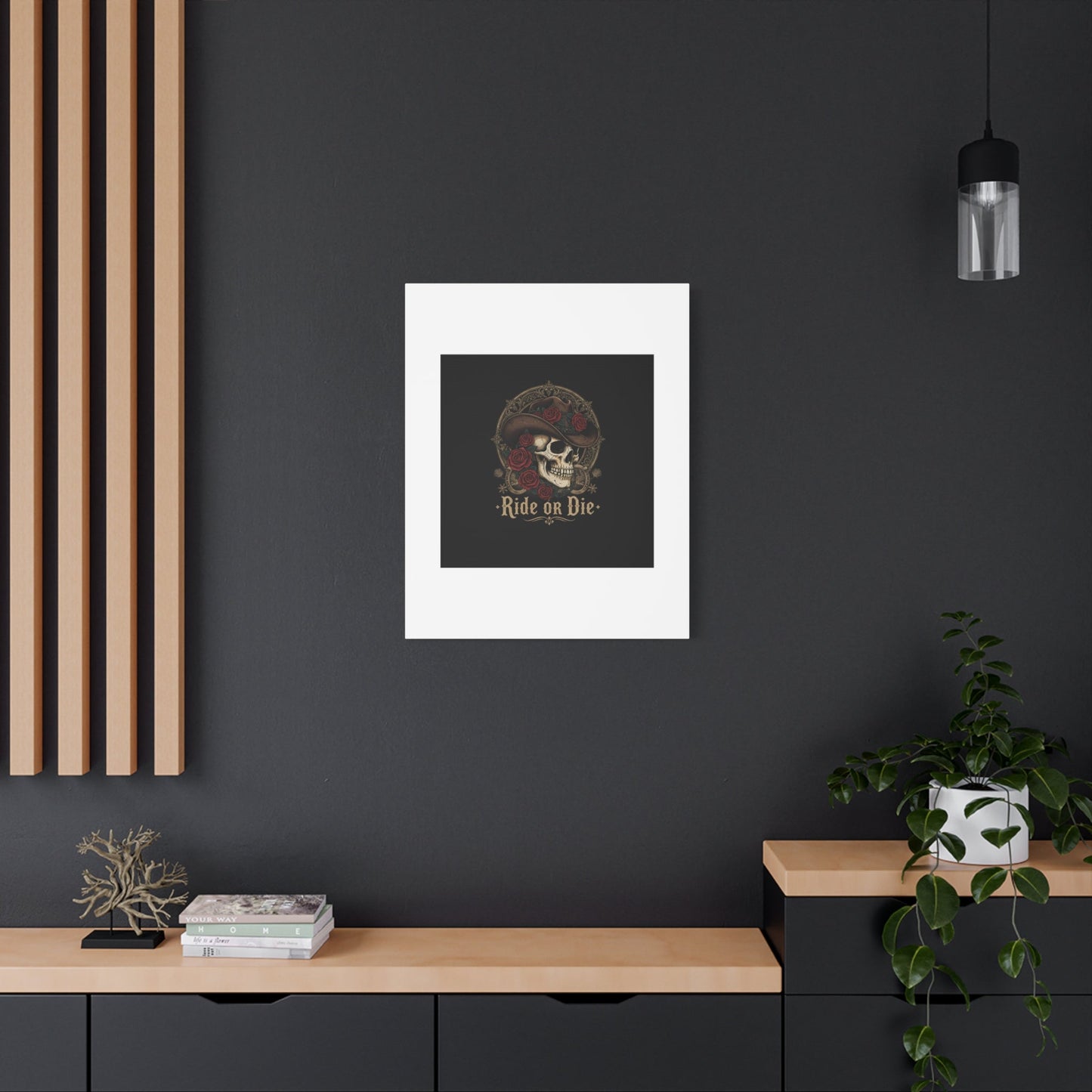 Ride or Die Skull Canvas | Western Skull Art, Gothic Americana