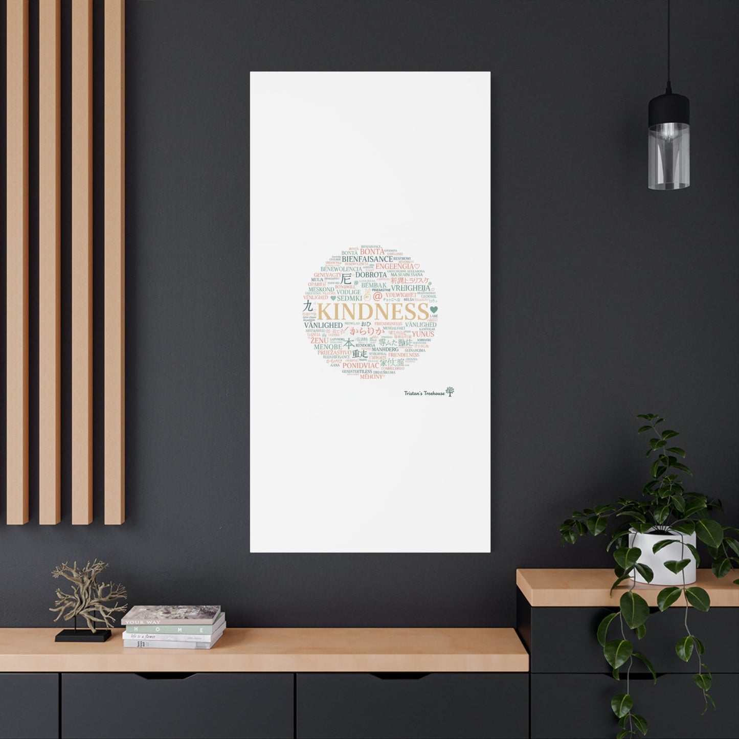 Kindness Word Cloud Canvas | Fresh Start Minimalist Wall Art