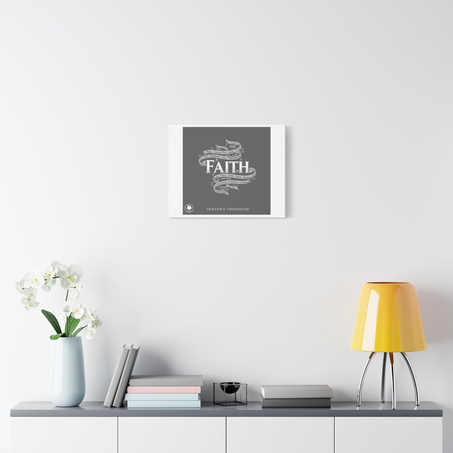 handwritten faith ribbon Canvas | sketch aesthetic, doodle design