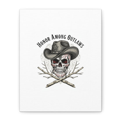 Honor Among Outlaws Canvas | Western Skull Art, Gothic Americana Desert Noir
