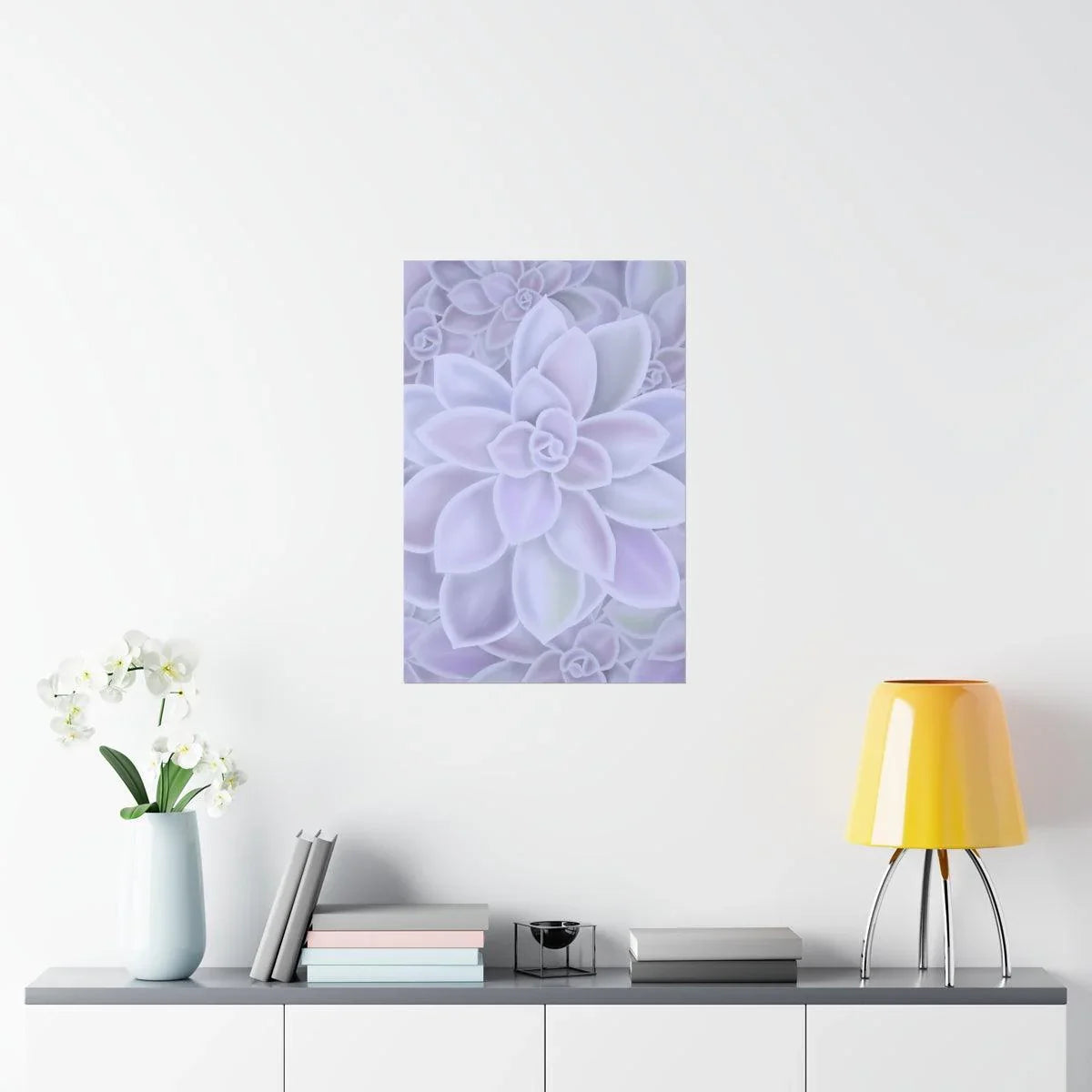 Graptopetalum Murasaki Succulent Pattern Botanical Print – Unframed Wall Art