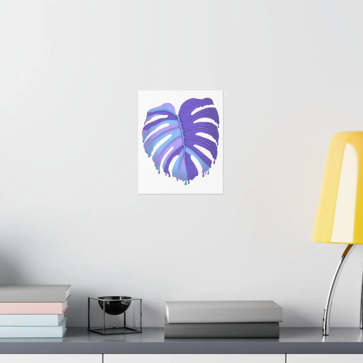 Purple Melting Monstera Botanical Print – Unframed Wall Art