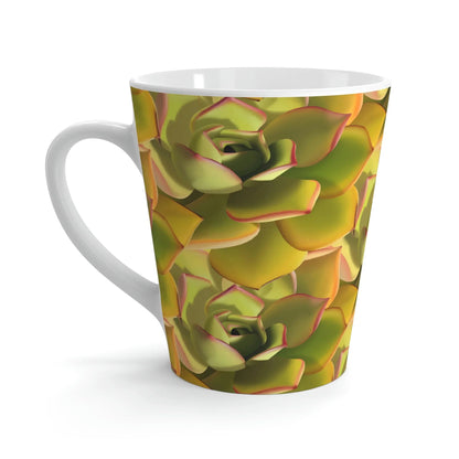Noble Aeonium Succulent Pattern Ceramic Mug 12 oz