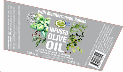 KORVEL Greek Extra Virgin Olive Oil with Mediterranean Herbs - 6 Pack