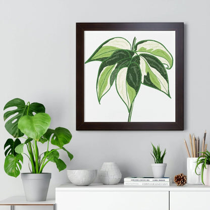 Philodendron Cream Splash Framed Print – Botanical Wall Art
