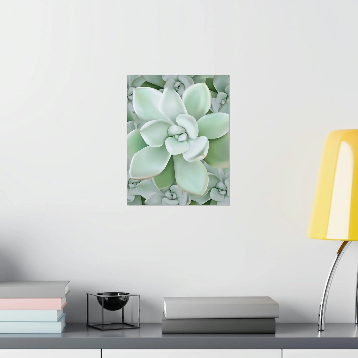 Pachyveria Haagei Succulent Pattern Botanical Print – Unframed Wall Art