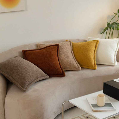 Sofa Backrest Grain Wool Plush Pillow Bedside Cushion