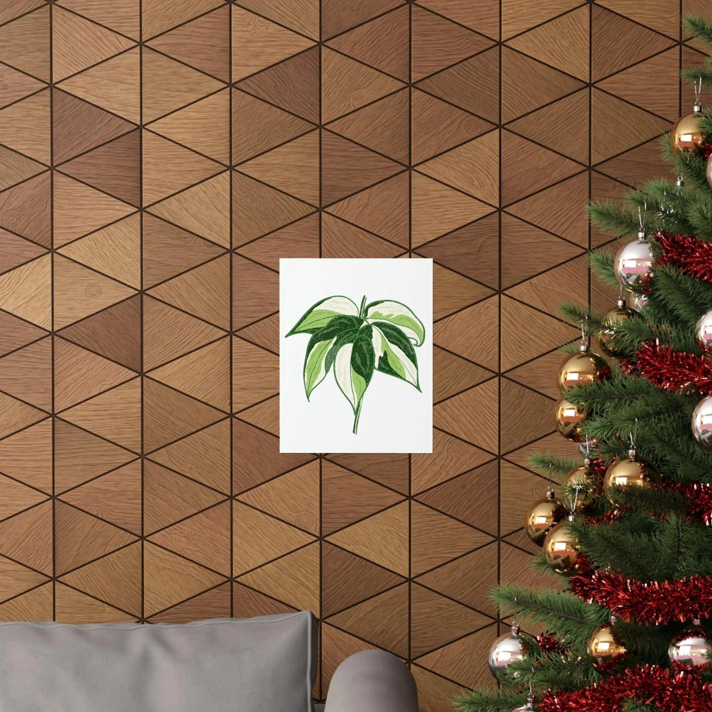 Philodendron Cream Splash Botanical Print – Unframed Wall Art