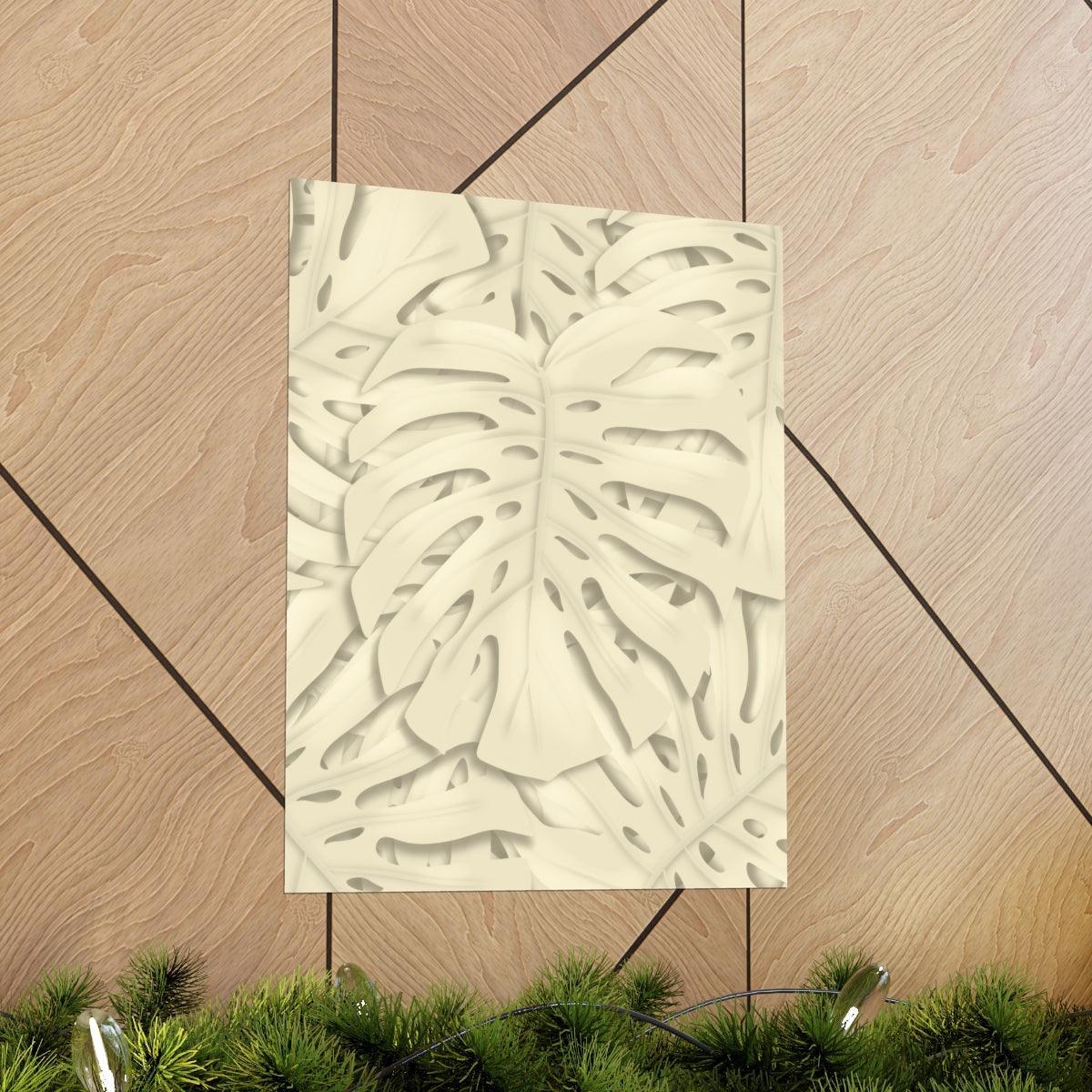 Beige Monstera Botanical Print – Unframed Wall Art