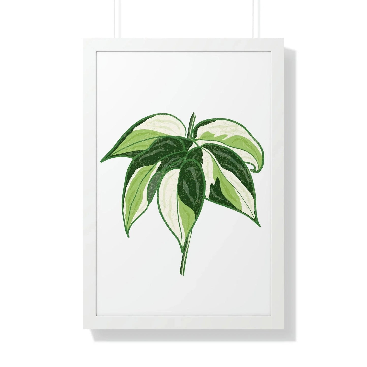Philodendron Cream Splash Framed Print – Botanical Wall Art