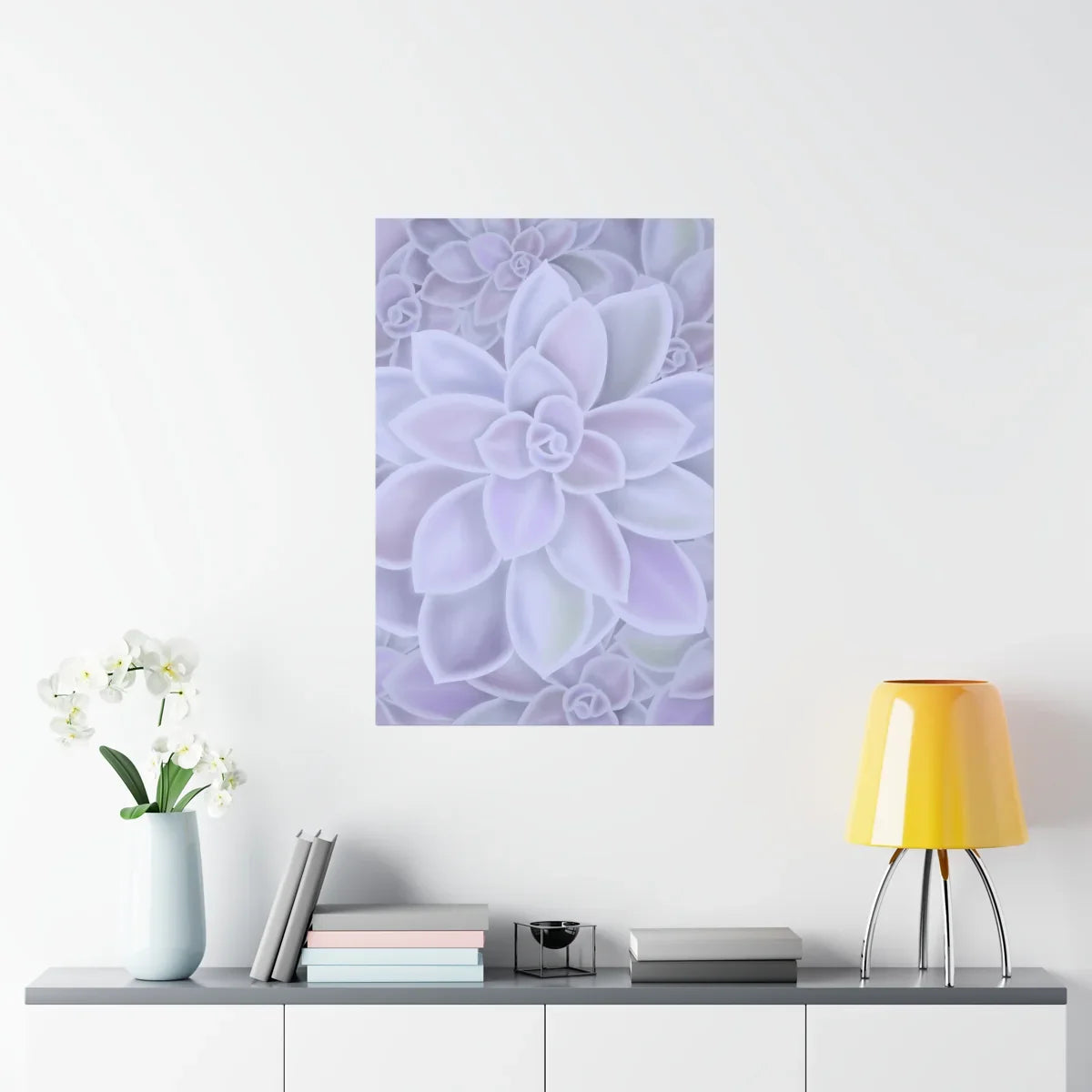 Graptopetalum Murasaki Succulent Pattern Botanical Print – Unframed Wall Art