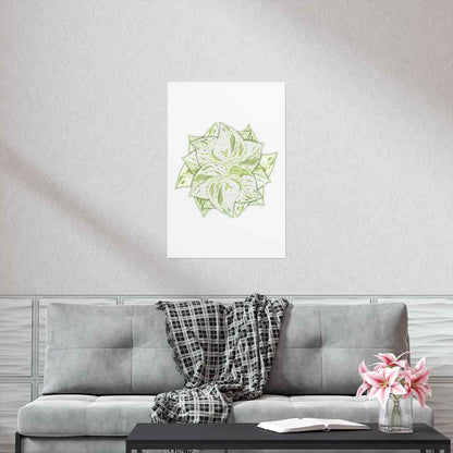 Snow Queen Pothos Botanical Print – Unframed Wall Art