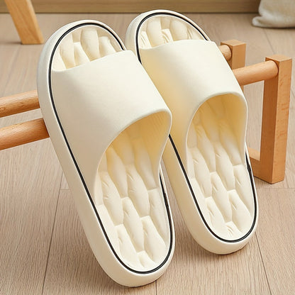 1pc Men'S for home Anti-Slip Slippers Thick Sole Silent Bathroom Shower Soft Elastic Cushioning Slippers Comfortable For Home/Wear Out Non-Stuffy.