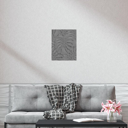 Grey Monstera Botanical Print – Unframed Wall Art